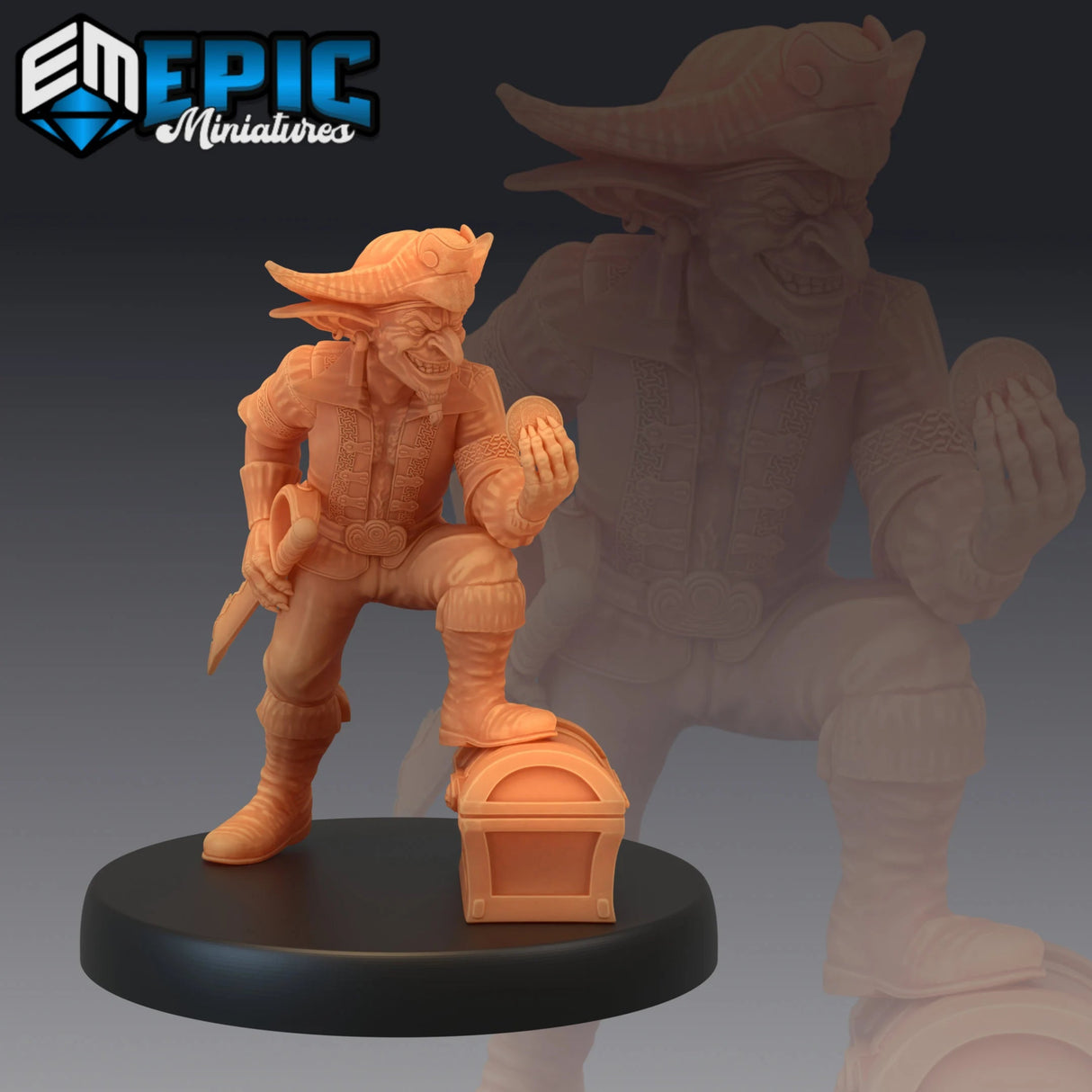 Goblin Pirate Miniature | B - Tabletop RPG & D&D miniature. Perfect for wargaming & collectors