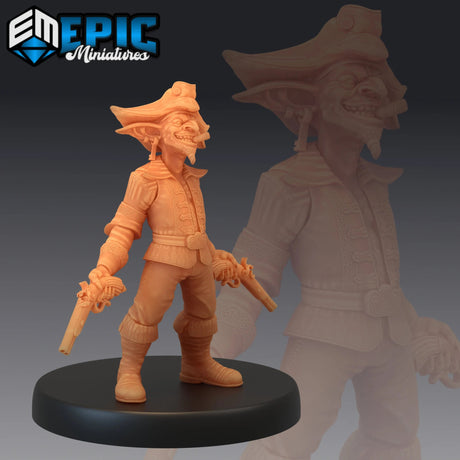 Goblin Pirate Miniature | C - Tabletop RPG & D&D miniature. Perfect for wargaming & collectors