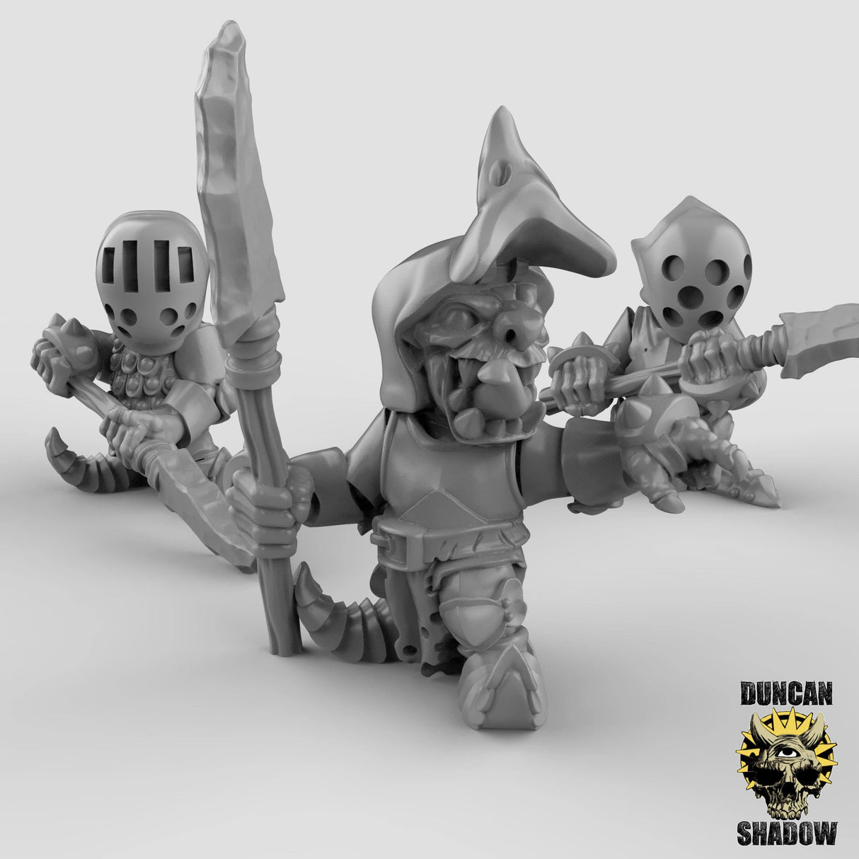 Goblin Polearm Miniature | Set of 3 - Tabletop RPG & D&D miniature. Perfect for wargaming & collectors