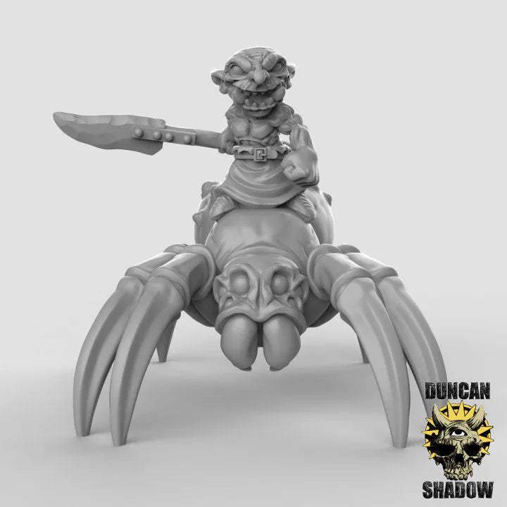 Goblin Riding Spider Miniature - C - 32mm
