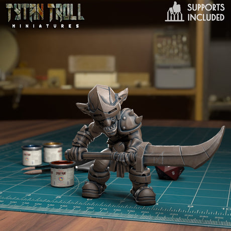 Goblin Spearmen Miniature | C - Tabletop RPG & D&D miniature. Perfect for wargaming & collectors