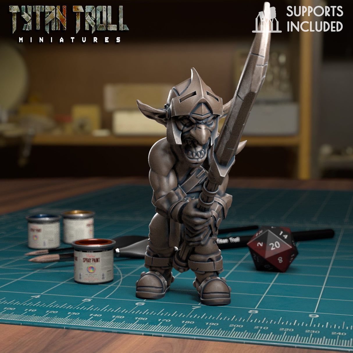 Goblin Spearmen Miniature | F - Tabletop RPG & D&D miniature. Perfect for wargaming & collectors