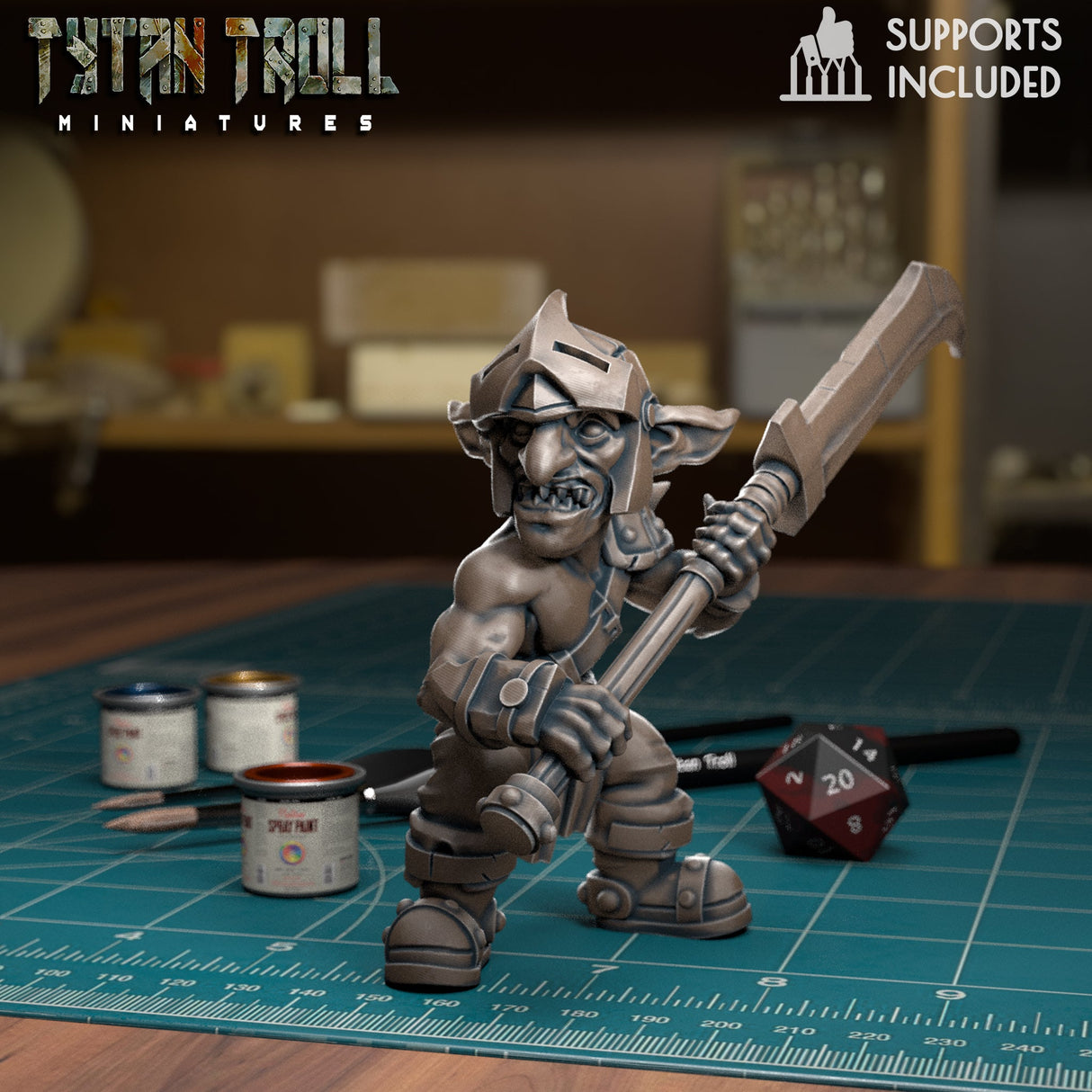 Goblin Spearmen Miniature | I - Tabletop RPG & D&D miniature. Perfect for wargaming & collectors