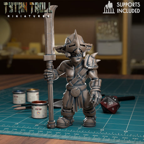 Goblin Spearmen Miniature | L - Tabletop RPG & D&D miniature. Perfect for wargaming & collectors