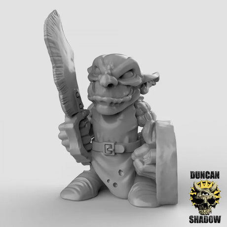 Goblin Sword and Shield Miniature | A - Tabletop RPG & D&D miniature. Perfect for wargaming & collectors