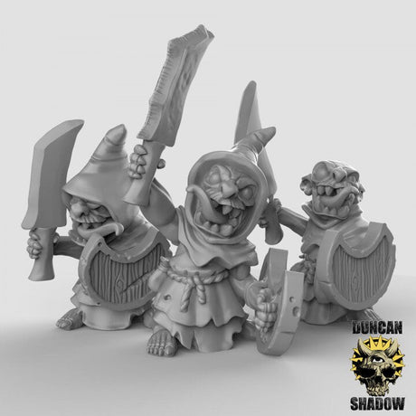 Goblin Swordmen Miniature | Set of 3 - Tabletop RPG & D&D miniature. Perfect for wargaming & collectors