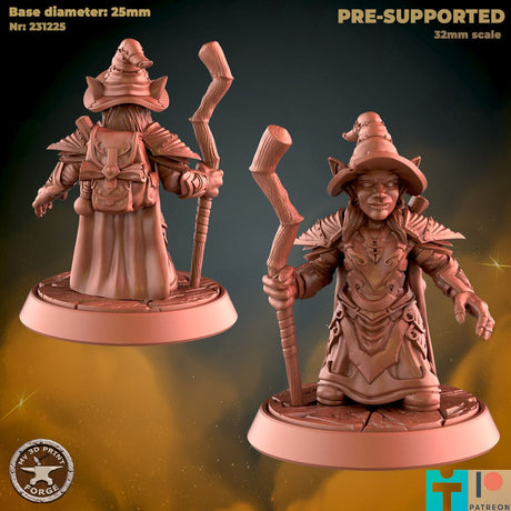 Goblin Warlock Wizard Miniature | A - Tabletop RPG & D&D miniature. Perfect for wargaming & collectors
