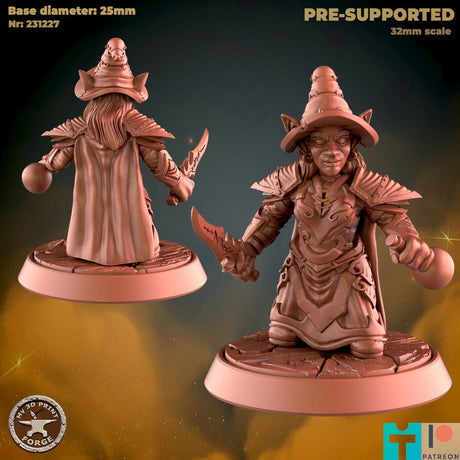 Goblin Warlock Wizard Miniature | B - Tabletop RPG & D&D miniature. Perfect for wargaming & collectors
