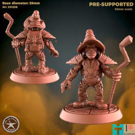 Goblin Warlock Wizard Miniature | C - Tabletop RPG & D&D miniature. Perfect for wargaming & collectors