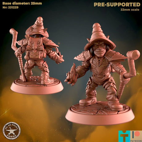 Goblin Warlock Wizard Miniature | D - Tabletop RPG & D&D miniature. Perfect for wargaming & collectors