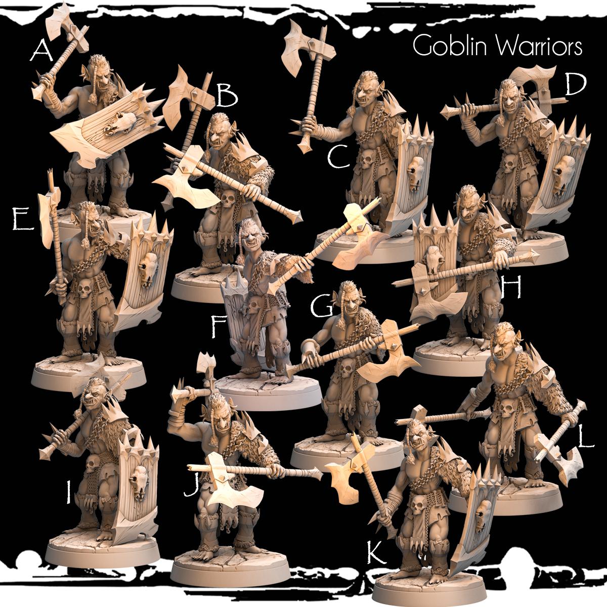 Goblin Warrior Bundle Miniature - Goblin Warrior A - 32mm