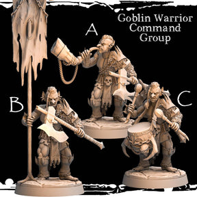 Goblin Warrior Command Miniature | Goblin A - Tabletop RPG & D&D miniature. Perfect for wargaming & collectors