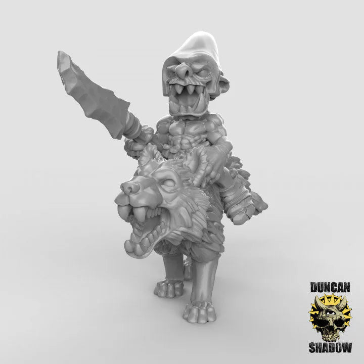 Goblin Wolf Rider Miniature - A - 28mm