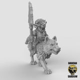 Goblin Wolf Rider Miniature | B - Tabletop RPG & D&D miniature. Perfect for wargaming & collectors
