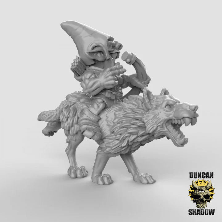 Goblin Wolf Rider Miniature - C - 28mm