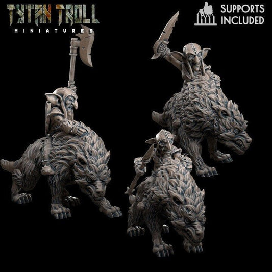 Goblin Wolf Riders Miniature - Full Set All Models - 32mm