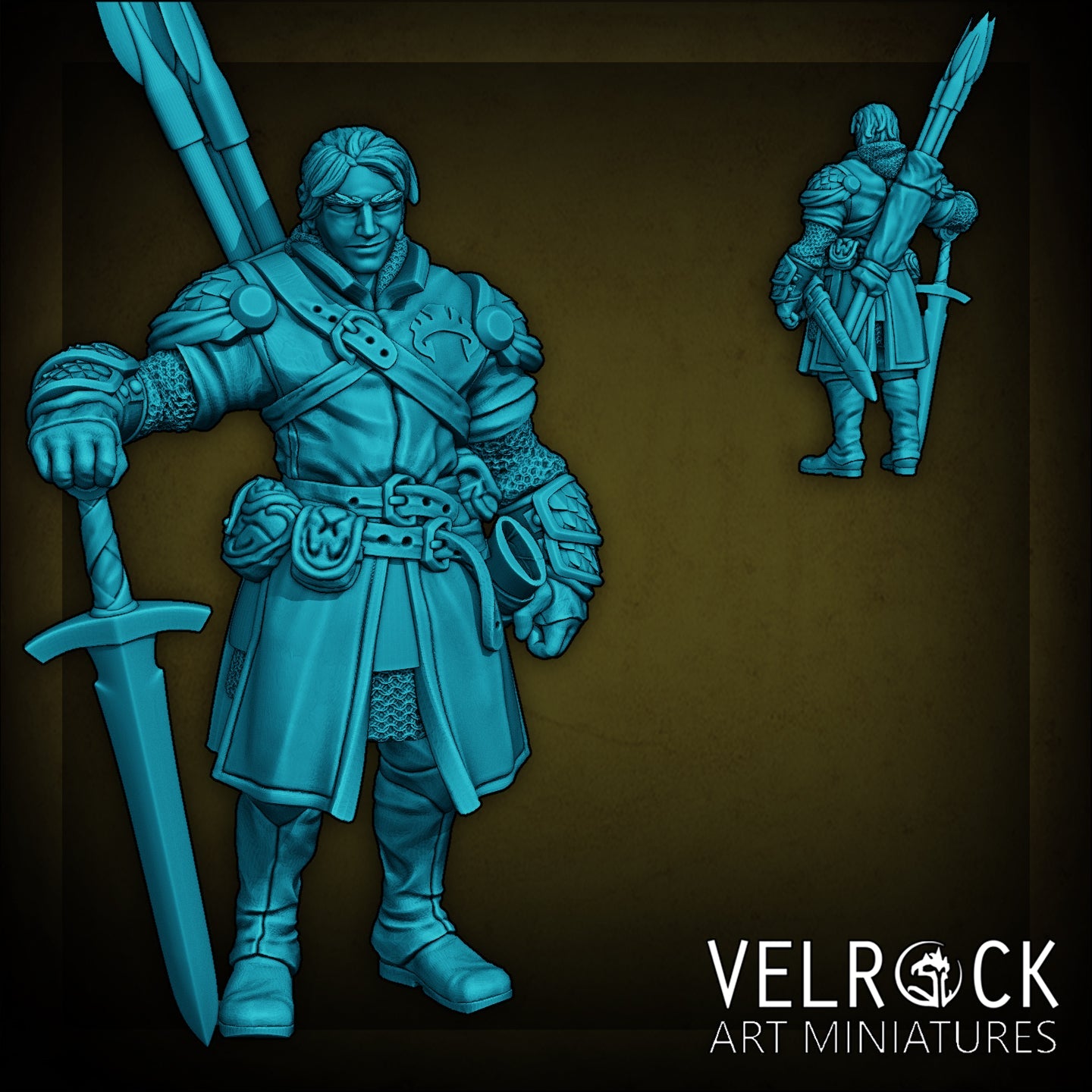 Gothic Adventure Hero Player Miniature - B - 32mm