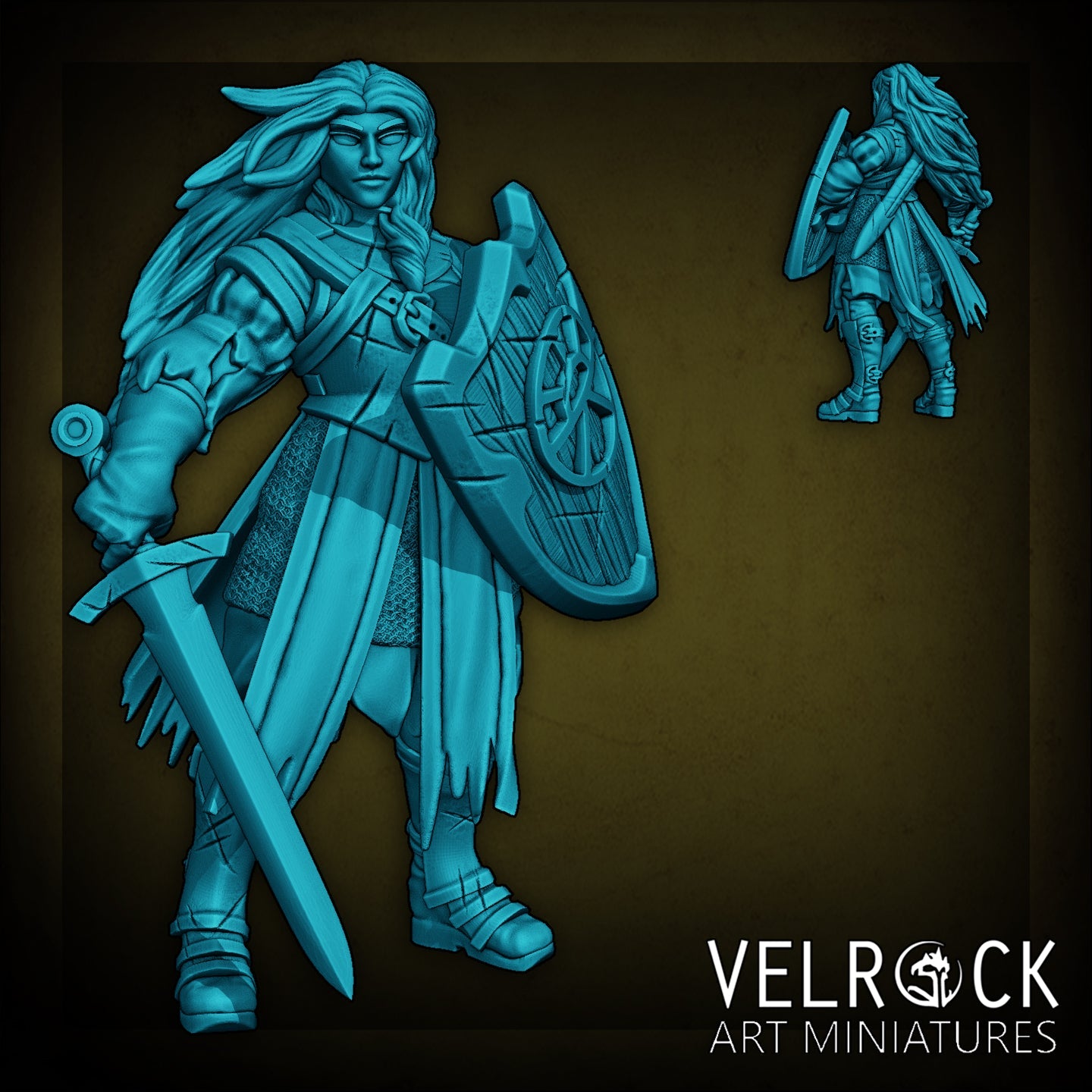 Gothic Adventure Hero Player Miniature - D - 32mm