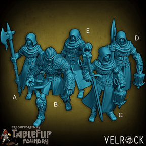 Gothic Night Watch Miniature | Set of 5 - Tabletop RPG & D&D miniature. Perfect for wargaming & collectors