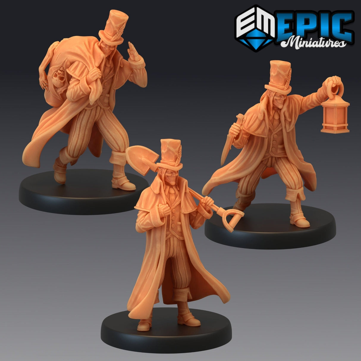 Grave Digger Miniature set | Set of 3 - Tabletop RPG & D&D miniature. Perfect for wargaming & collectors