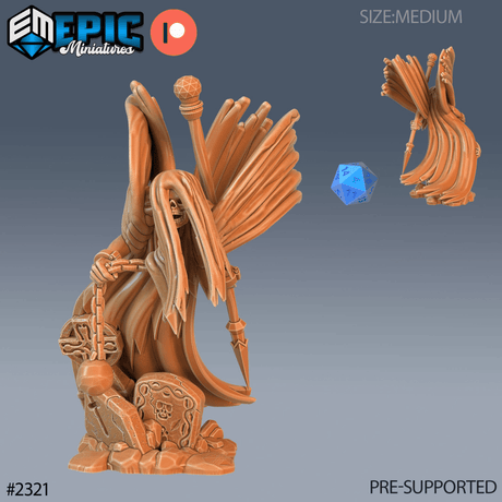 Graveyard Ghost Miniature | A - Tabletop RPG & D&D miniature. Perfect for wargaming & collectors