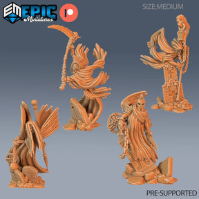 Graveyard Ghost Miniature | set of 4 - Tabletop RPG & D&D miniature. Perfect for wargaming & collectors