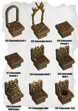 Graveyard Tiles Catacombs Pack (HG 124 to HG 132) | Set of 9 - Tabletop RPG & D&D miniature. Perfect for wargaming & collectors
