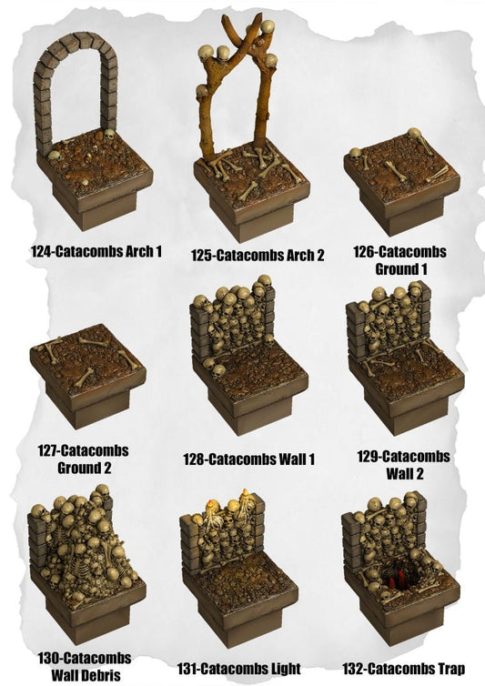 Graveyard Tiles Catacombs Pack (HG 124 to HG 132) - Set of 9 - 