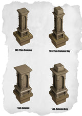 Graveyard Tiles Column Pack (HG 142 to HG 145) | Set of 4 - Tabletop RPG & D&D miniature. Perfect for wargaming & collectors