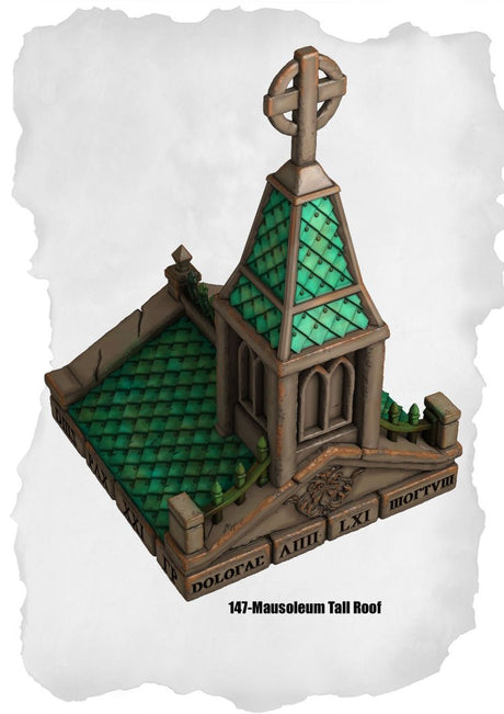 Graveyard Tiles Mausoleum Roof Pack (HG 146 to HG 147) | Set of 2 - Tabletop RPG & D&D miniature. Perfect for wargaming & collectors