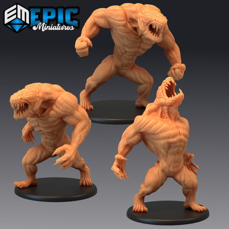 Gray Render Miniature | Set of 3 - Tabletop RPG & D&D miniature. Perfect for wargaming & collectors