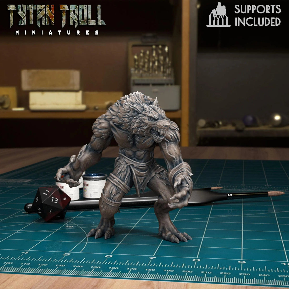 Great Werewolf Pack | A - Tabletop RPG & D&D miniature. Perfect for wargaming & collectors