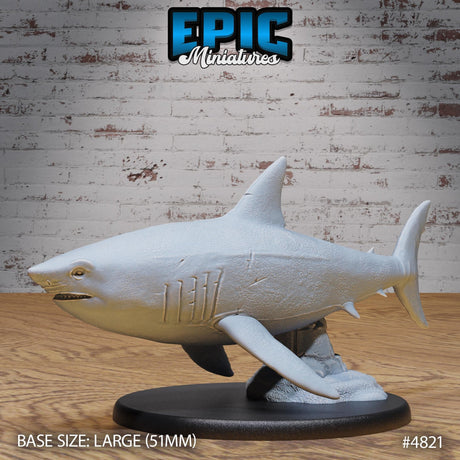 Great White Shark Miniature | 4821 - Tabletop RPG & D&D miniature. Perfect for wargaming & collectors