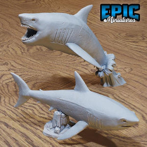 Great White Shark Miniature | Full Set All Models - Tabletop RPG & D&D miniature. Perfect for wargaming & collectors