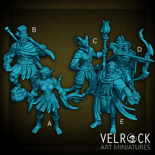 Greek Style Player Miniature - Set of 5 - 32mm