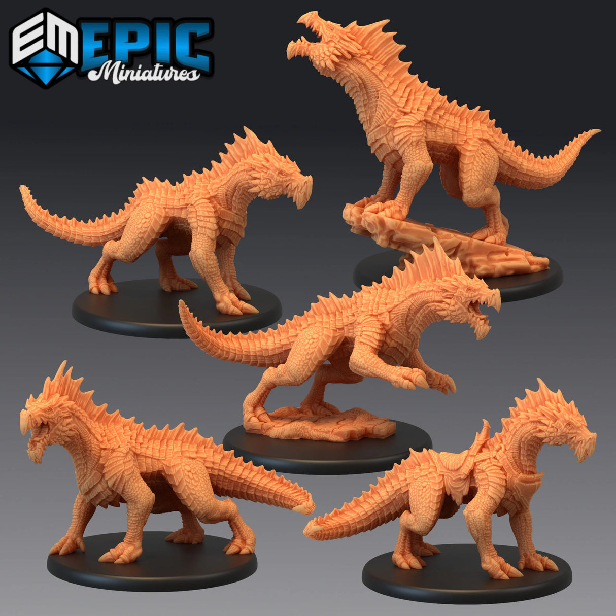 Green Drake Miniature | Set of 5 - Tabletop RPG & D&D miniature. Perfect for wargaming & collectors