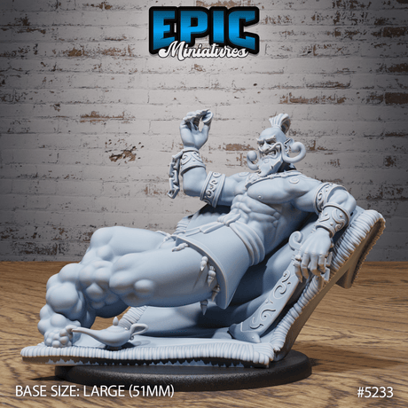 Grinning Djinn Miniature | C - Tabletop RPG & D&D miniature. Perfect for wargaming & collectors