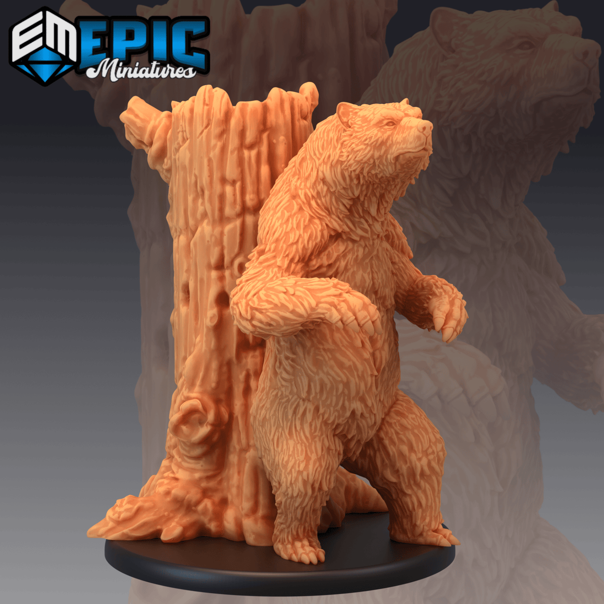 Grizzly Bear Miniature | C - Tabletop RPG & D&D miniature. Perfect for wargaming & collectors