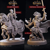 Guard Knight and Imperial War Hero Miniature | Full Set All Models - Tabletop RPG & D&D miniature. Perfect for wargaming & collectors