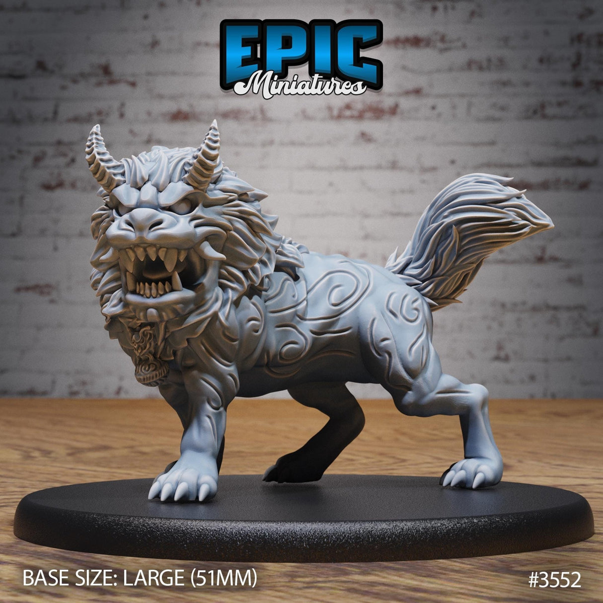 Guardian Fu Dog Miniature | 3552 - Tabletop RPG & D&D miniature. Perfect for wargaming & collectors