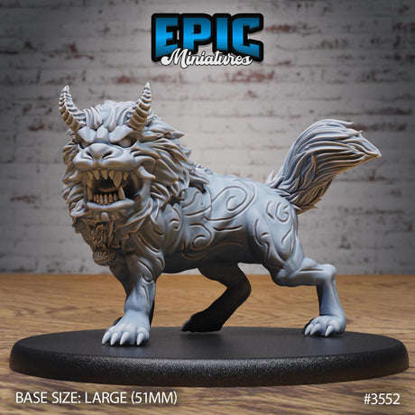 Guardian Fu Dog Miniature | 3552 - Tabletop RPG & D&D miniature. Perfect for wargaming & collectors