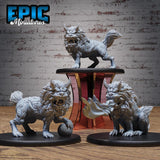 Guardian Fu Dog Miniature | Full Set All Models - Tabletop RPG & D&D miniature. Perfect for wargaming & collectors