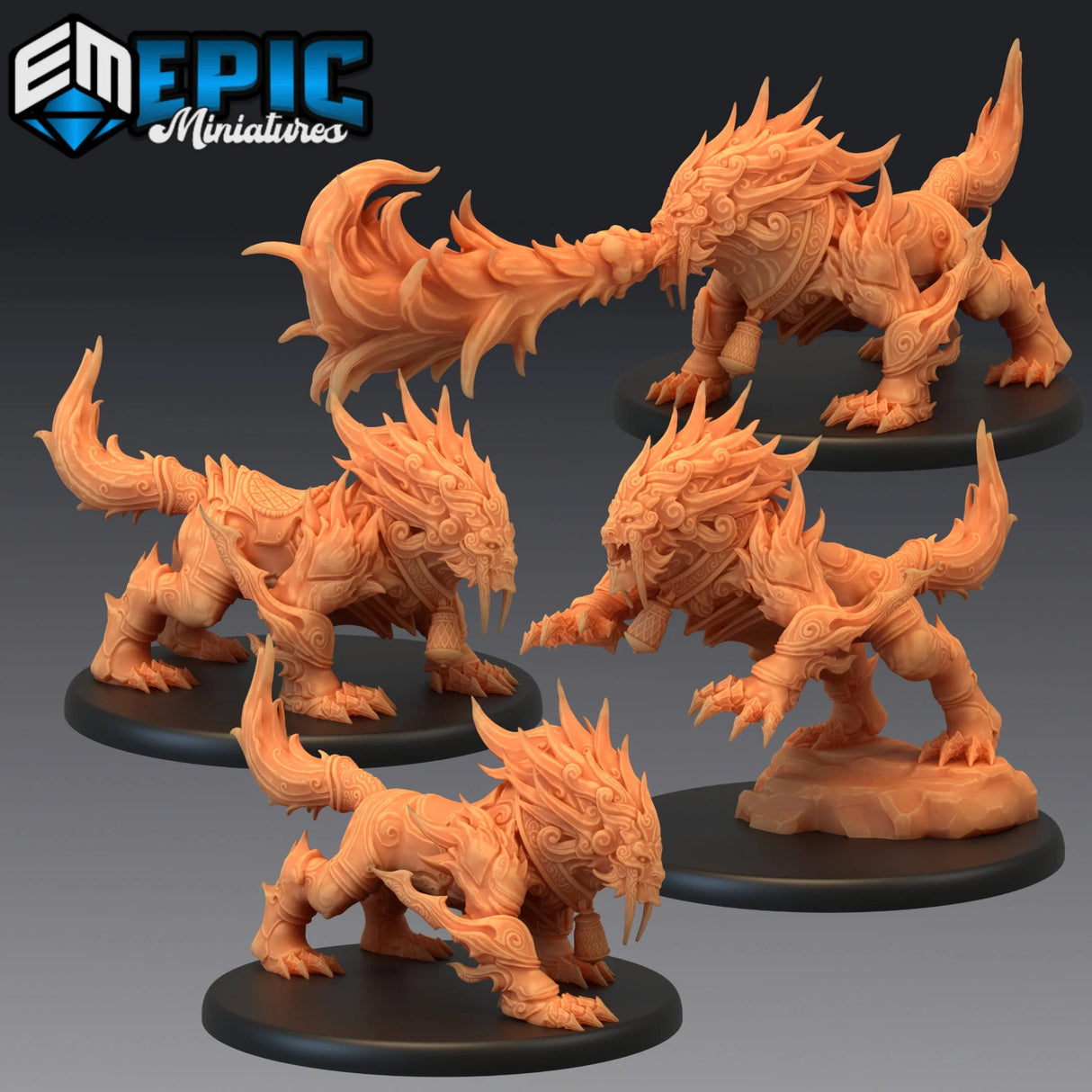 Guardian Fuu Miniature | Set of 4 - Tabletop RPG & D&D miniature. Perfect for wargaming & collectors