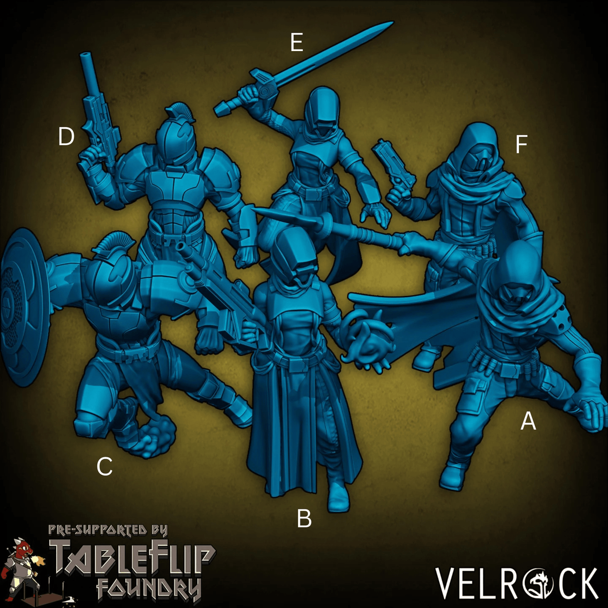 Guardians of Destin Miniature | Set of 6 - Tabletop RPG & D&D miniature. Perfect for wargaming & collectors
