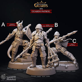 Guards Patrol Miniature | A - Tabletop RPG & D&D miniature. Perfect for wargaming & collectors