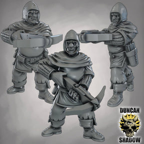 Guards with Crossbows Miniature | Set of 3 - Tabletop RPG & D&D miniature. Perfect for wargaming & collectors