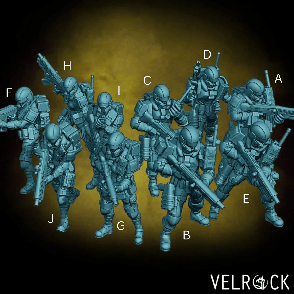 Guardsmen Sci Fi Guards Miniature | Set of 10 - Tabletop RPG & D&D miniature. Perfect for wargaming & collectors