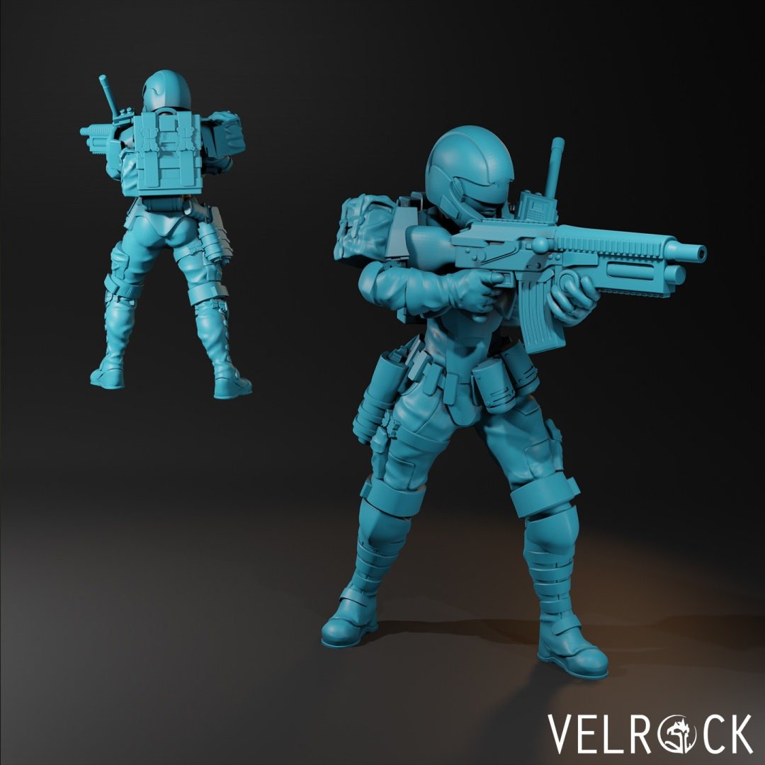 Guardsmen Sci Fi Guards Miniature | F - Tabletop RPG & D&D miniature. Perfect for wargaming & collectors