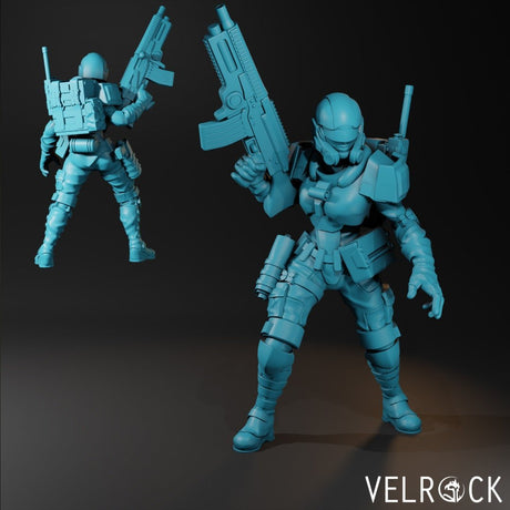 Guardsmen Sci Fi Guards Miniature | H - Tabletop RPG & D&D miniature. Perfect for wargaming & collectors