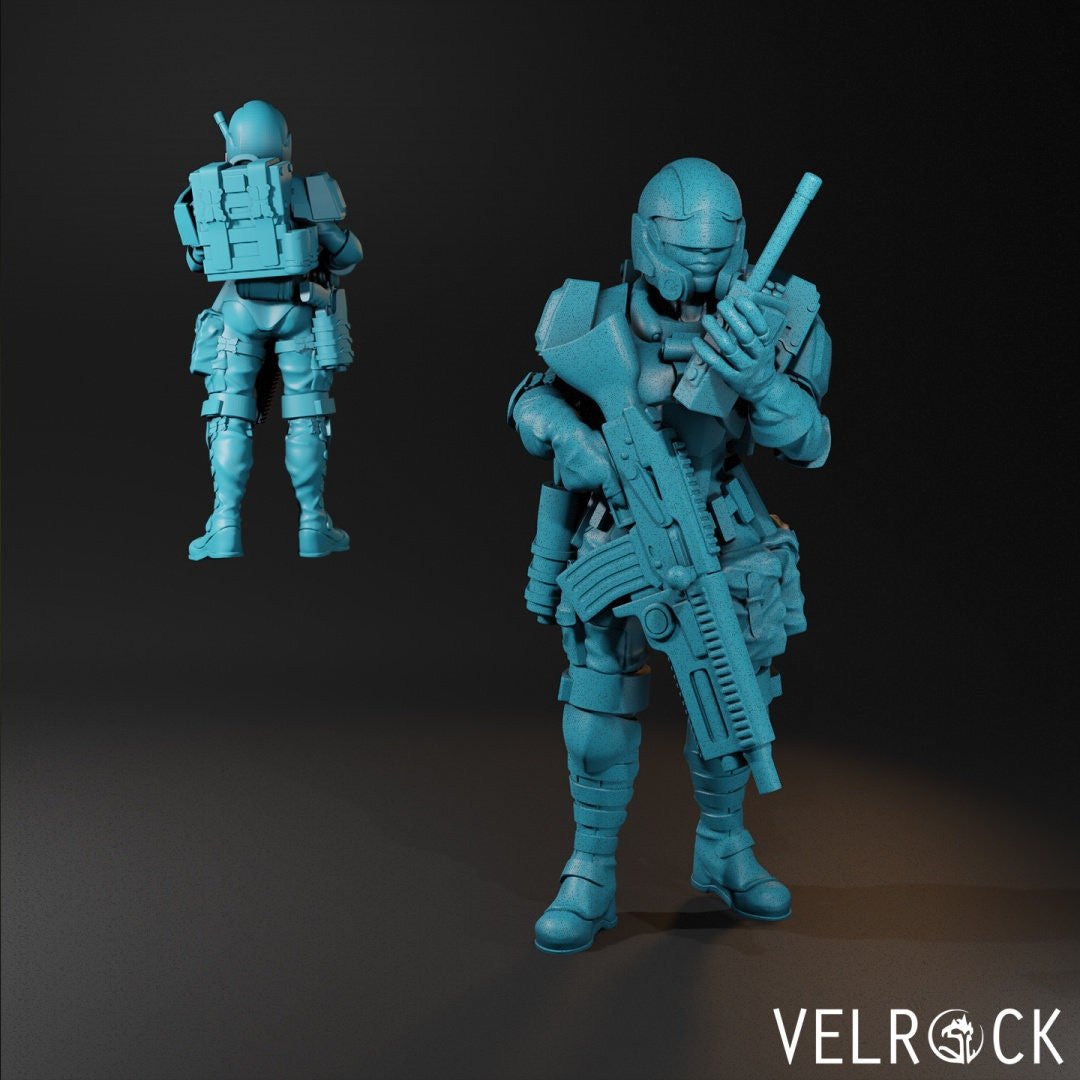 Guardsmen Sci Fi Guards Miniature | I - Tabletop RPG & D&D miniature. Perfect for wargaming & collectors